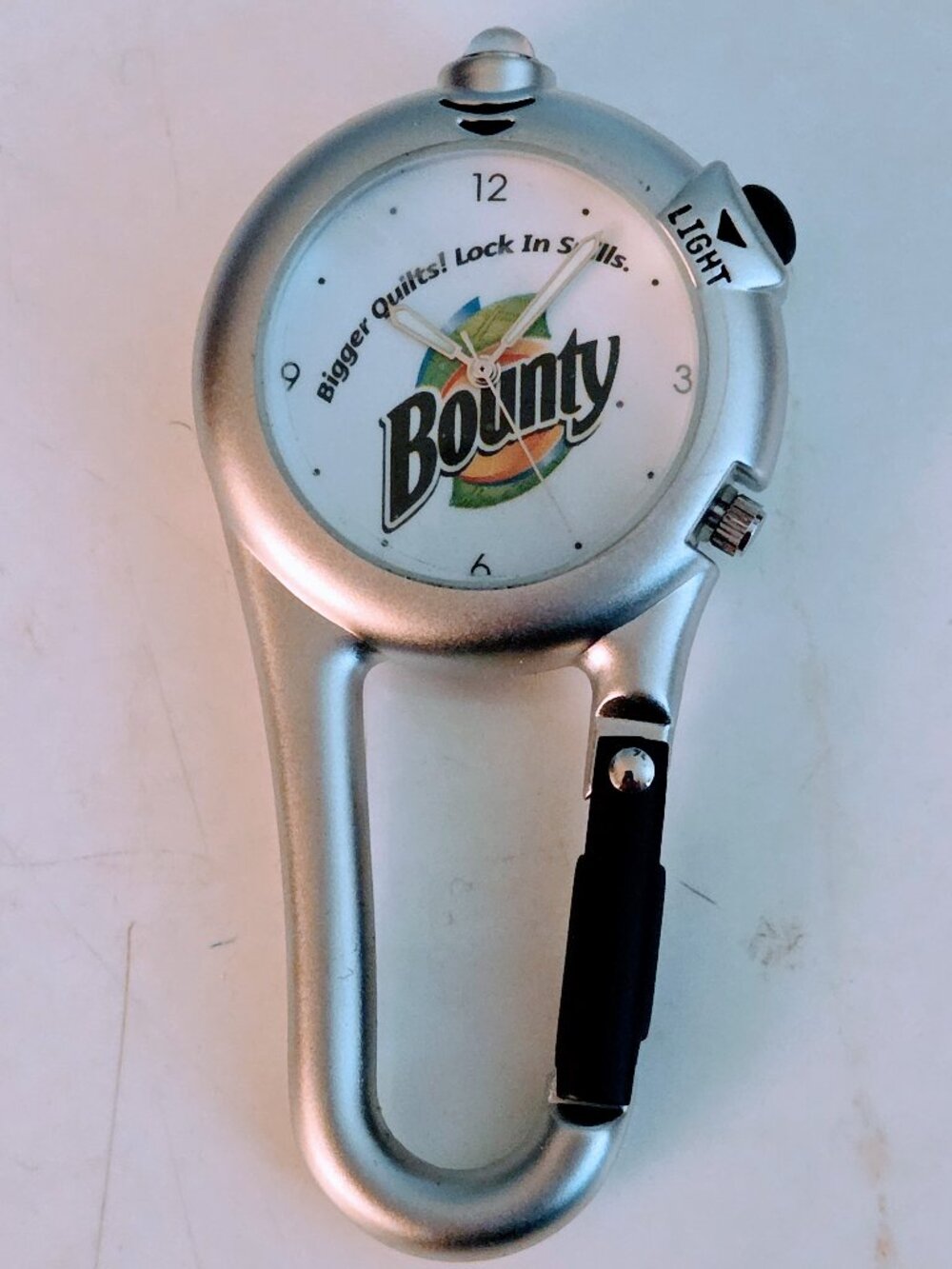Vintage Procter & Gamble Commemorative Bounty Carabiner Watch 3"